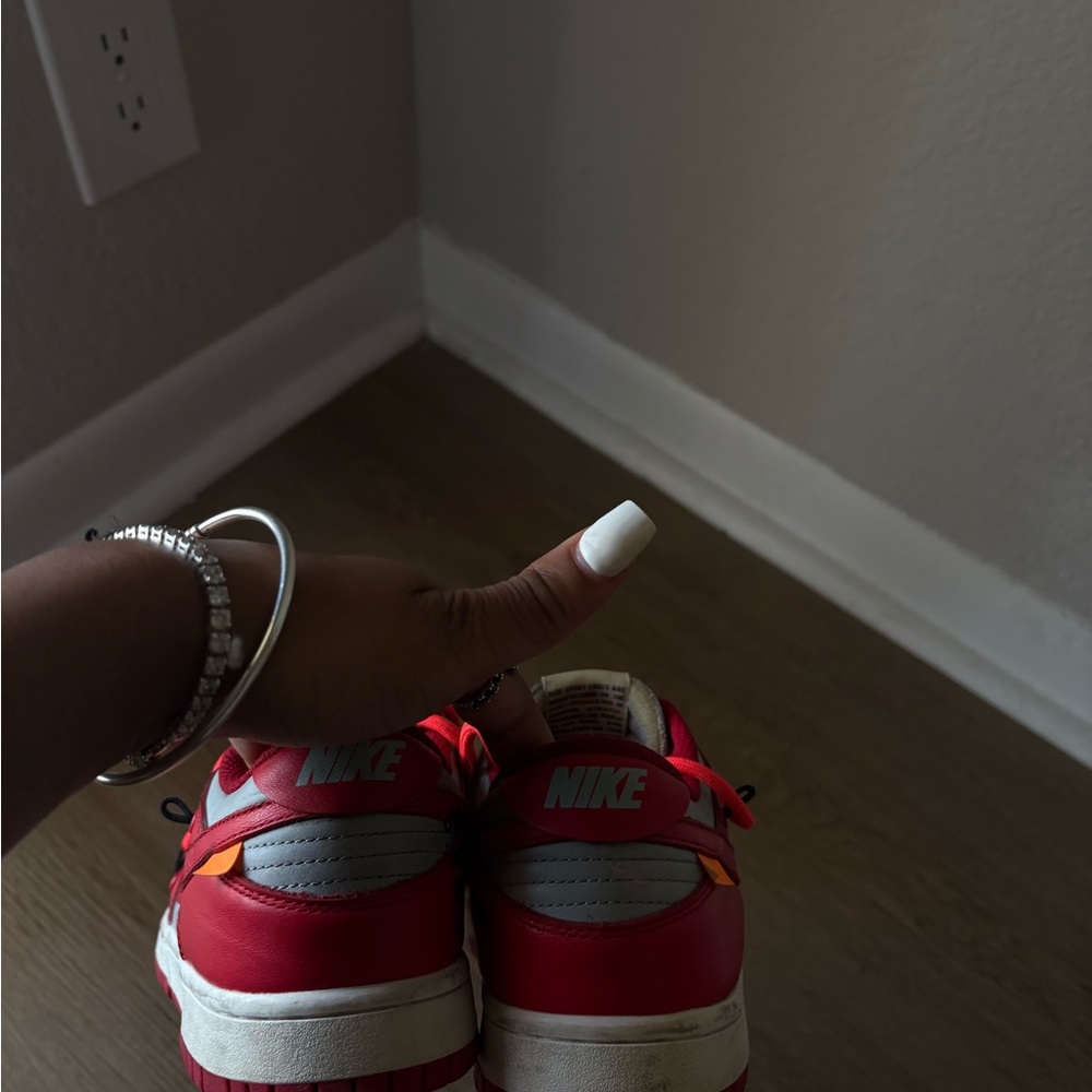 Off-White Red and White Women's Nike Dunk Lows - Picture 3 of 4